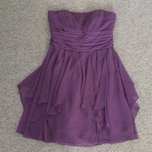 Bridesmaid dress short crinkle chiffon wisteria